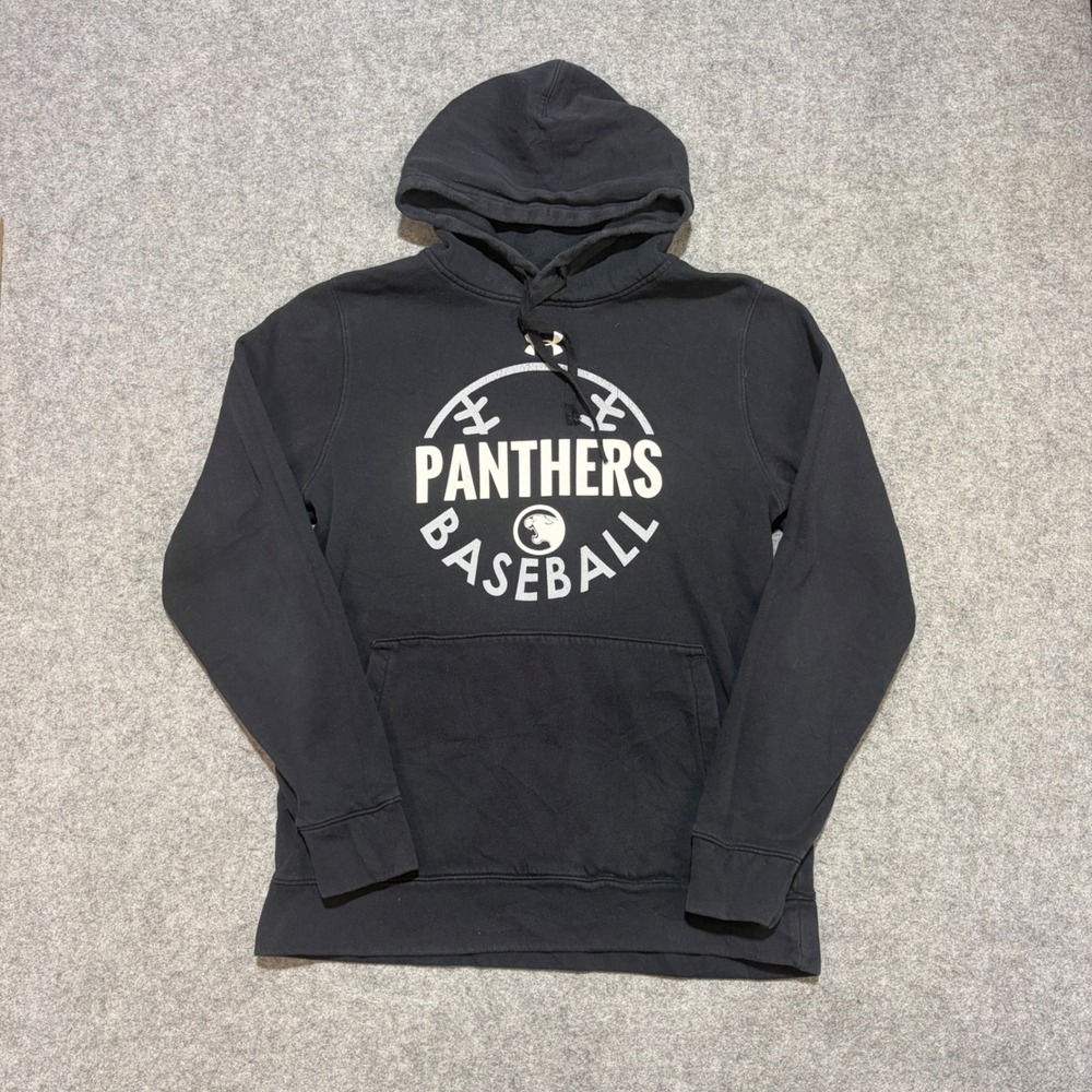 Under Armour Panthers Baseball Hoodie Mens Small Black ColdGear Pullover